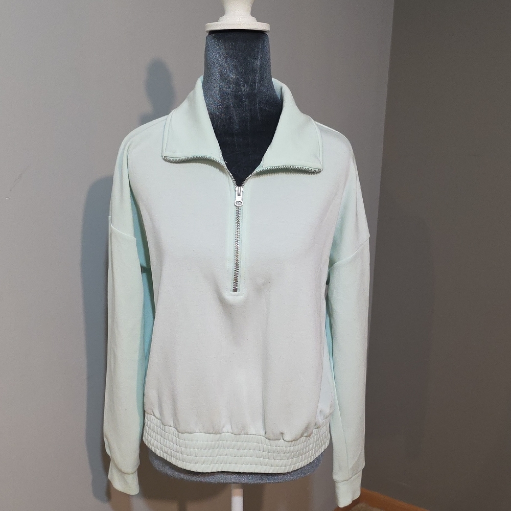 Cable & Gauge Quarter Zip Mint Top Sz‎ Med
